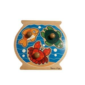 Melissa & Doug Animals Jumbo Knob Wooden Puzzle Fish Bowl